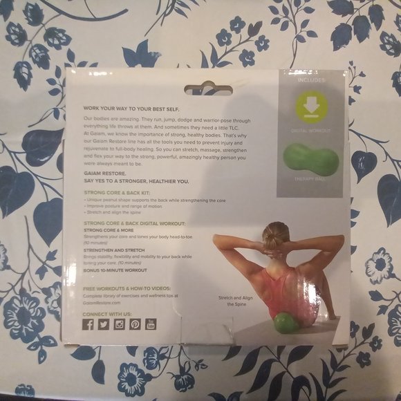 Gaiam Restore Strong Core & Back Therapy Ball Fitness - Picture 2 of 2